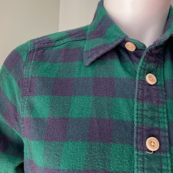 ABERCROMBIE & FITCH youth size X Large Green Flannel Long Sleeved Button Down - Picture 2 of 6